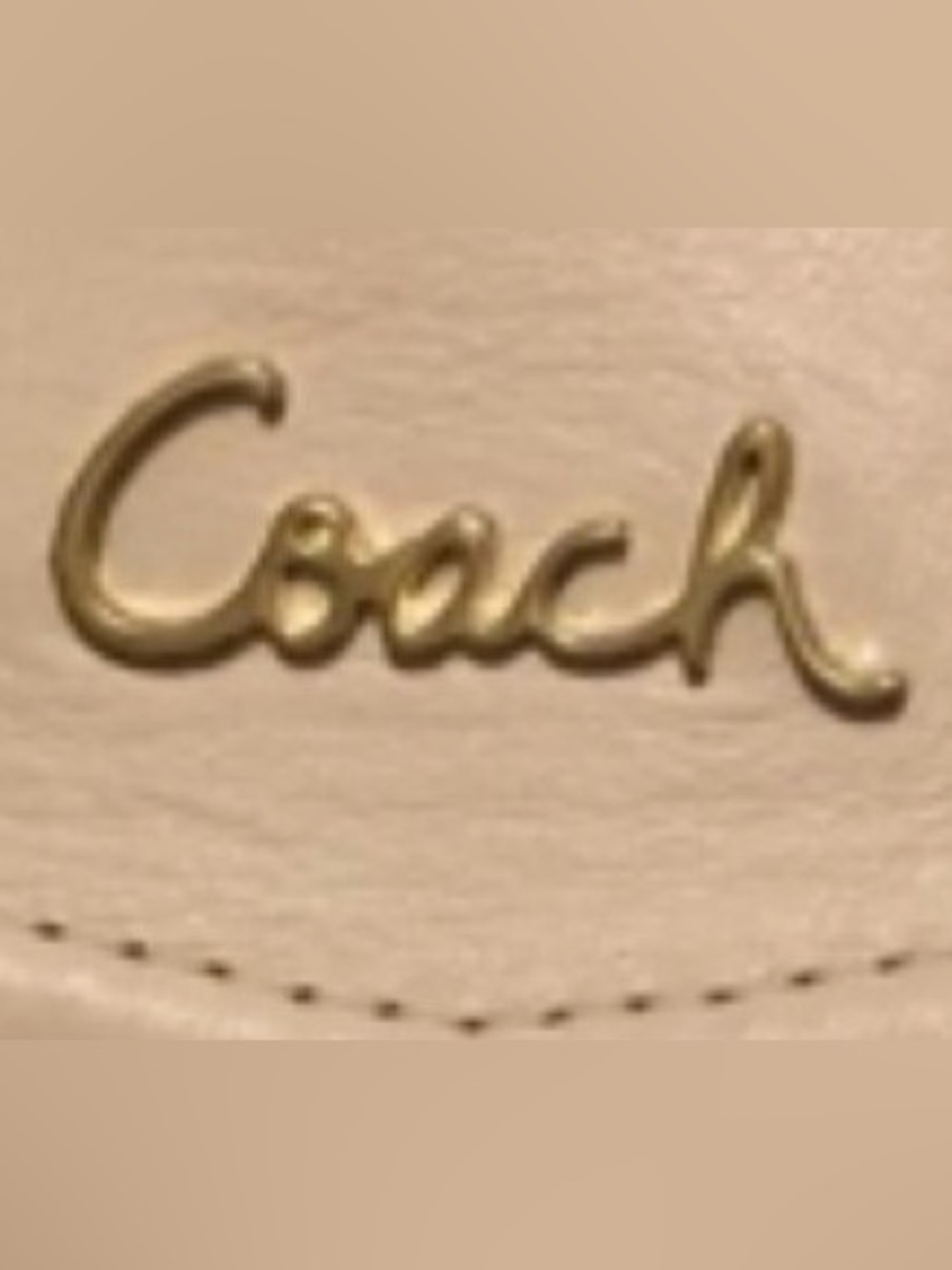 Coach Emblem Ashley Silver-Tone Metal Script Logo w/ Backing Plate